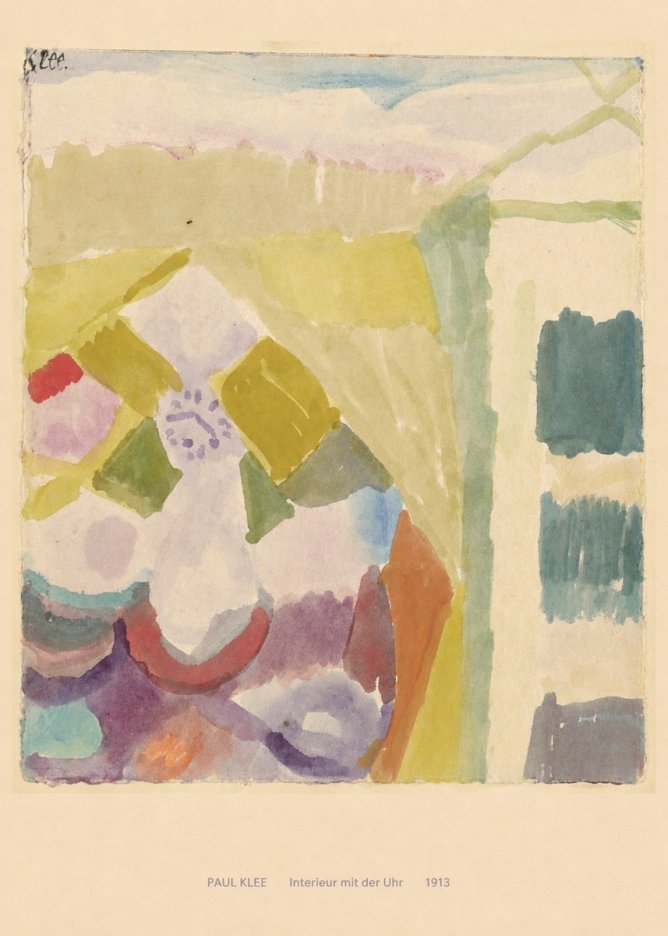 Paul Klee Interieur Mit Der Uhr I No6 - Póster