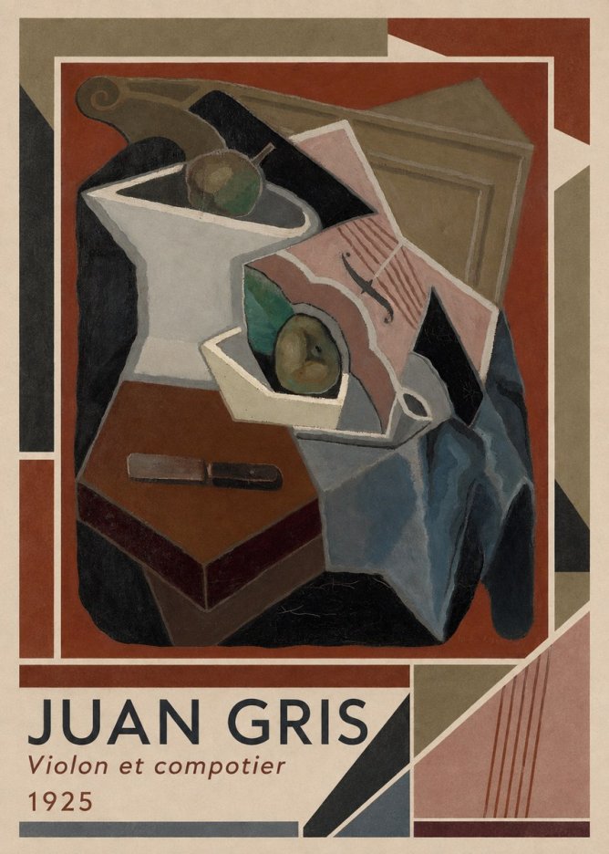 Juan Gris Violon Et Compotier No1 - Póster