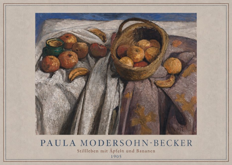 Paula Modersohn-Becker Stillleben Mit Äpfeln Und Bananen No2 - Póster
