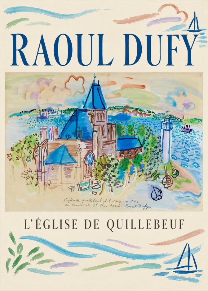 Raoul Dufy L'église De Quillebeuf No1 - Póster