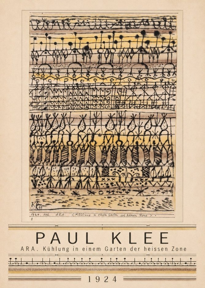 Paul Klee Ara. Kühlung in Einem Garten Der Heissen Zone No1 - Póster