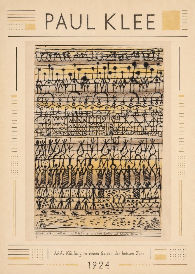 Paul Klee Ara. Kühlung in Einem Garten Der Heissen Zone No2 - Póster