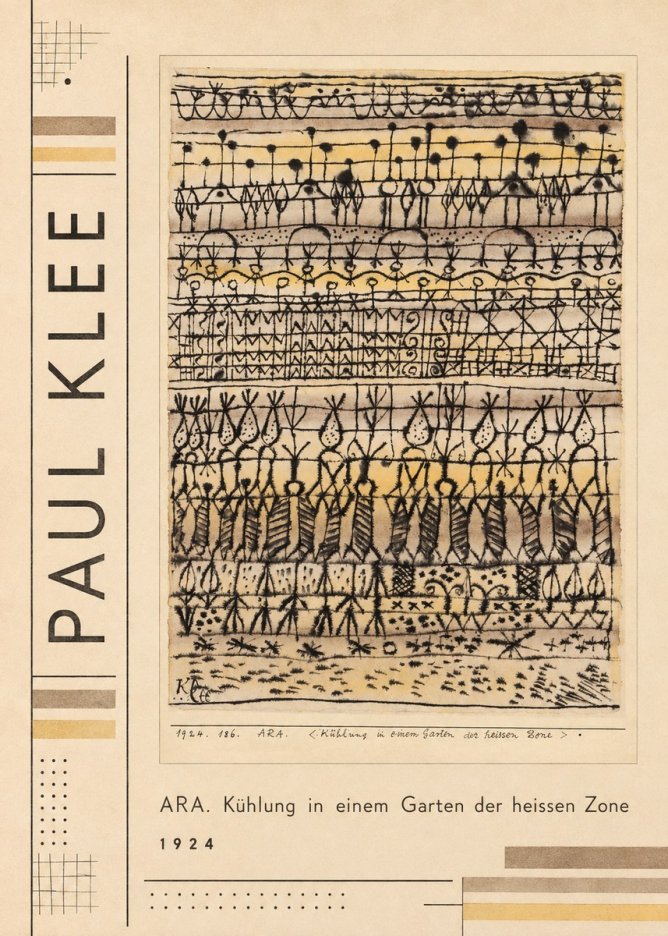 Paul Klee Ara. Kühlung in Einem Garten Der Heissen Zone No3 - Póster