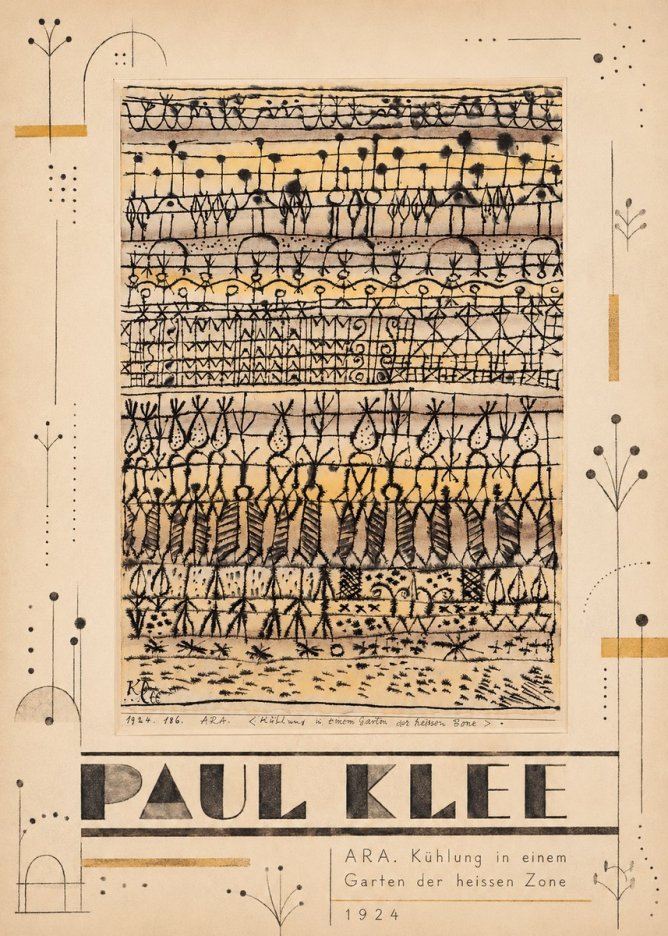 Paul Klee Ara. Kühlung in Einem Garten Der Heissen Zone No5 - Póster