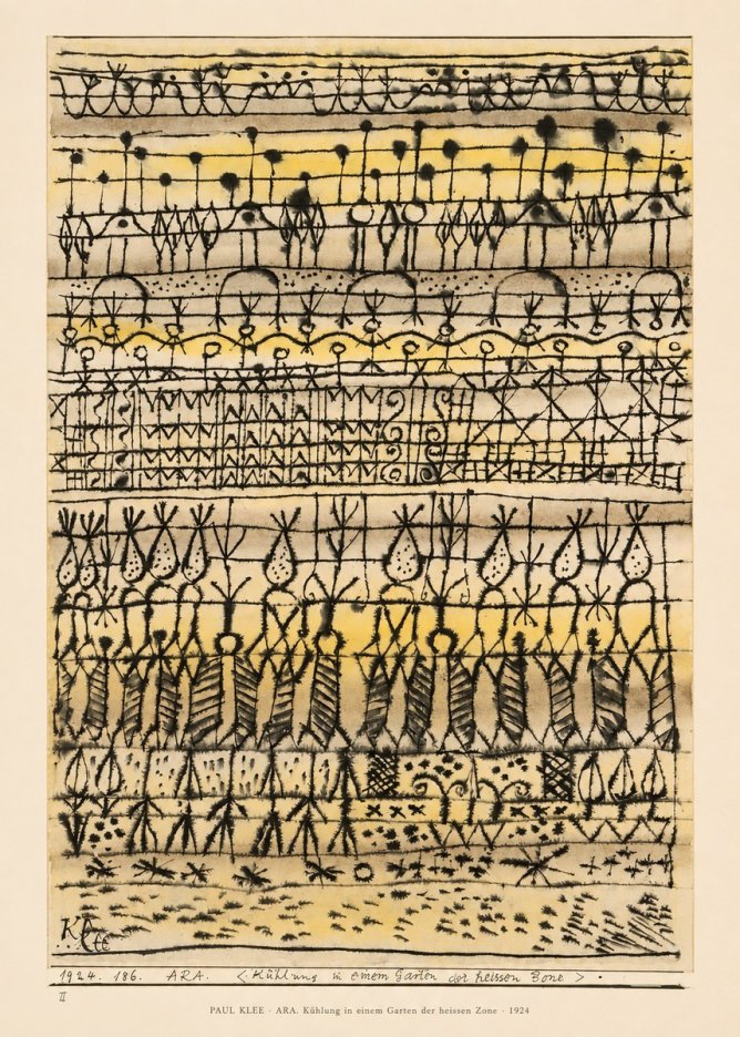 Paul Klee Ara. Kühlung in Einem Garten Der Heissen Zone No6 - Póster