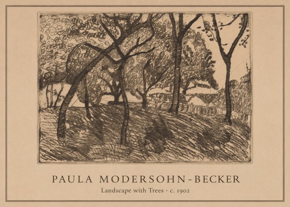 Paula Modersohn-Becker Landscape with Trees No1 - Póster