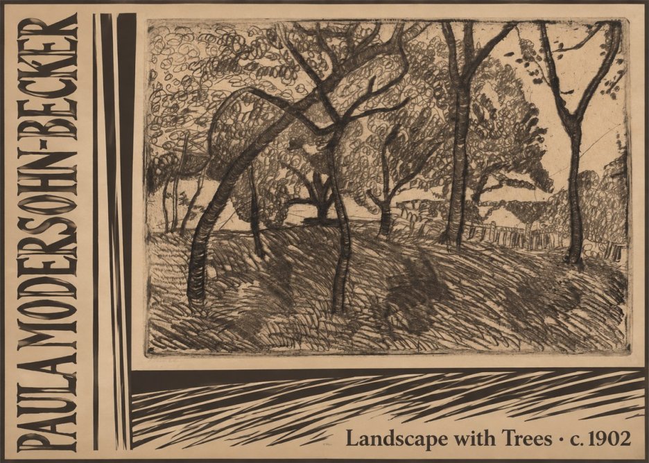 Paula Modersohn-Becker Landscape with Trees No3 - Póster