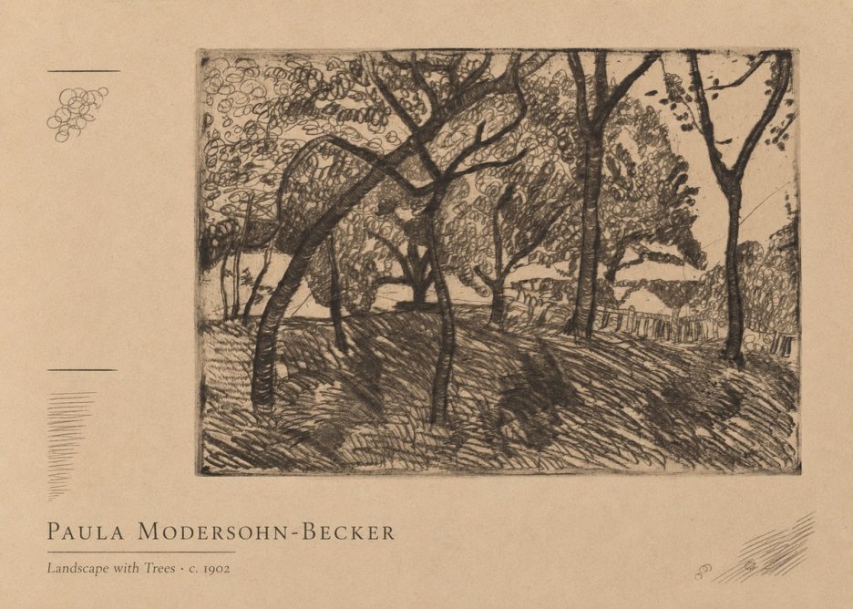 Paula Modersohn-Becker Landscape with Trees No4 - Póster