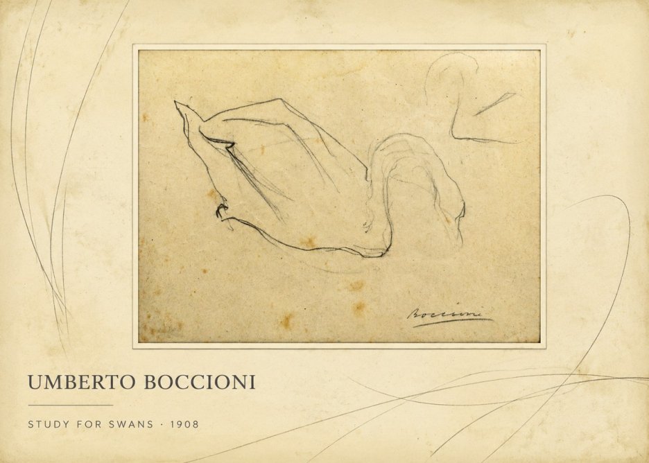 Umberto Boccioni Study for Swans No2 - Póster