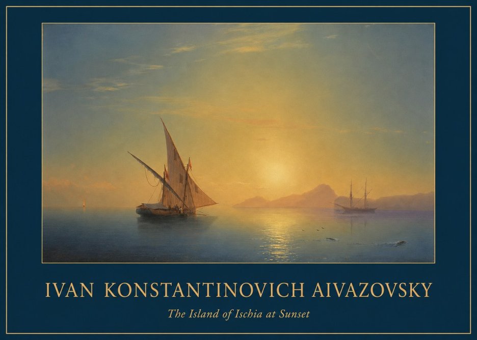 Ivan Konstantinovich Aivazovsky The Island of Ischia at Sunset No1 - Póster