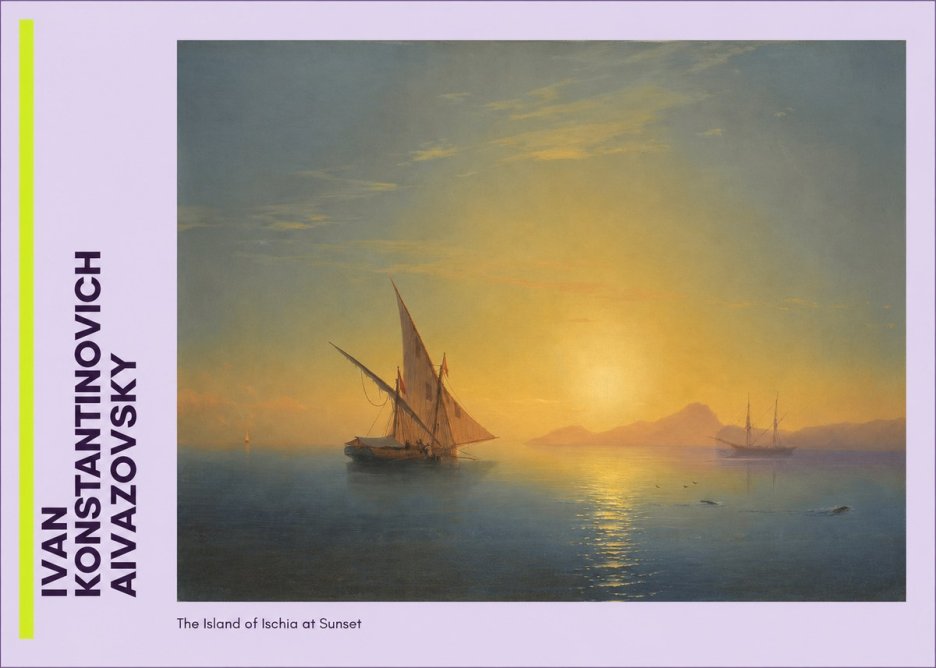 Ivan Konstantinovich Aivazovsky The Island of Ischia at Sunset No3 - Póster