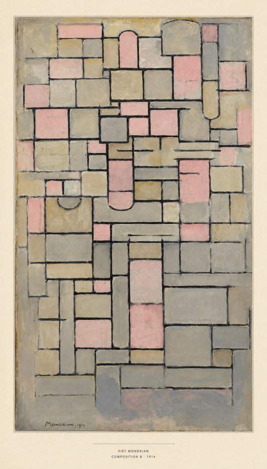 Piet Mondrian Composition 8 No6 - Póster