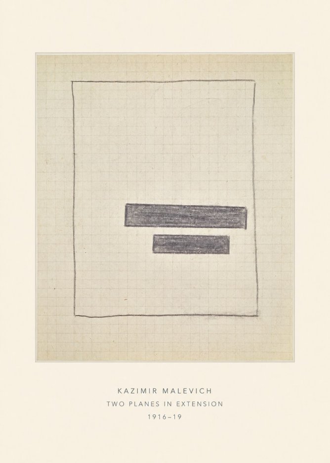 Kazimir Malevich Two Planes in Extension No4 - Póster