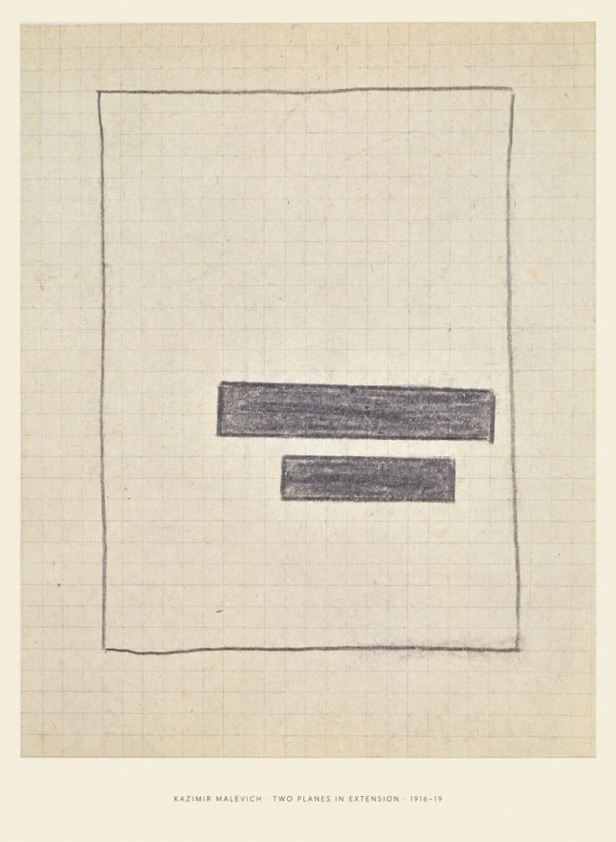 Kazimir Malevich Two Planes in Extension No6 - Póster