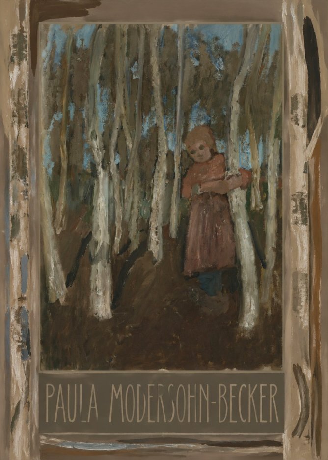 Paula Modersohn-Becker Girl in a Birch Forest No4 - Póster