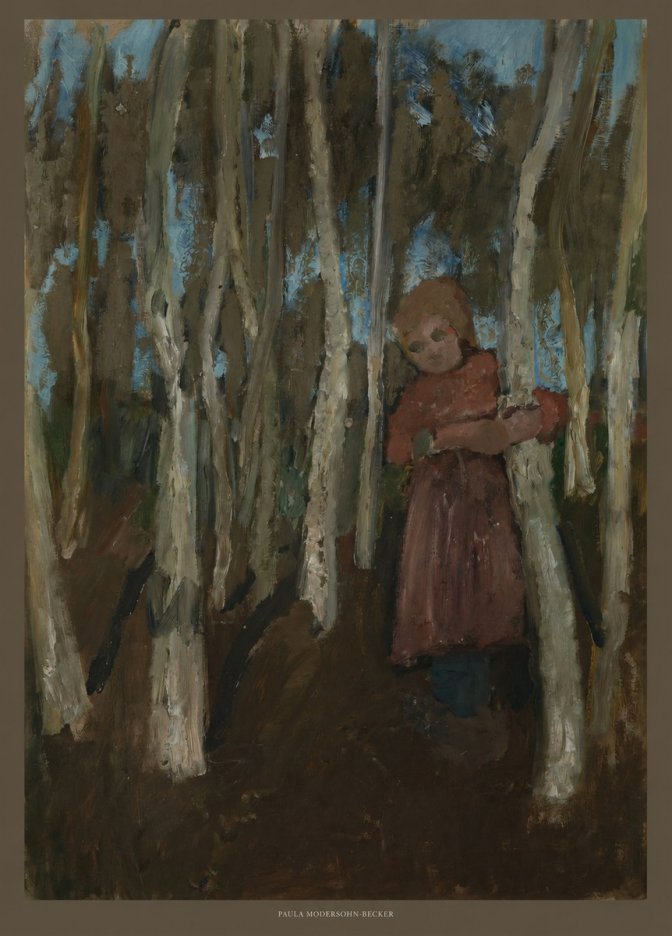 Paula Modersohn-Becker Girl in a Birch Forest No6 - Póster