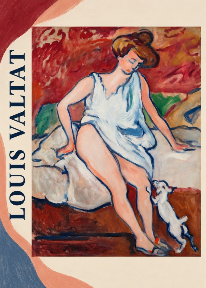 Louis Valtat Woman with a Dog No3 - Póster