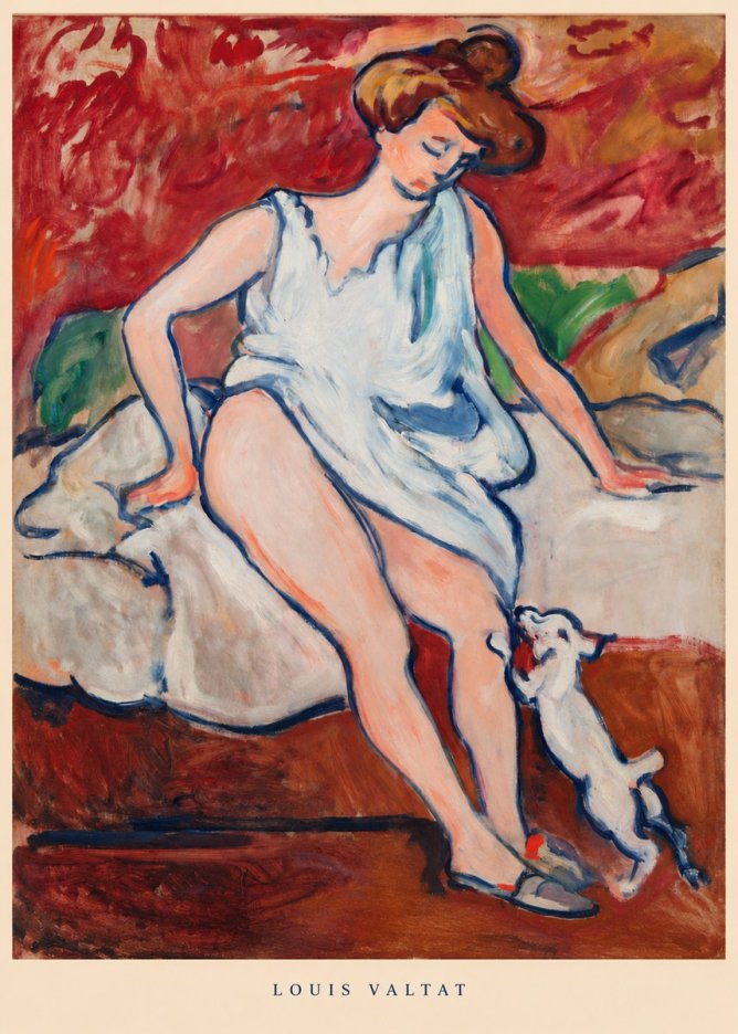 Louis Valtat Woman with a Dog No5 - Póster