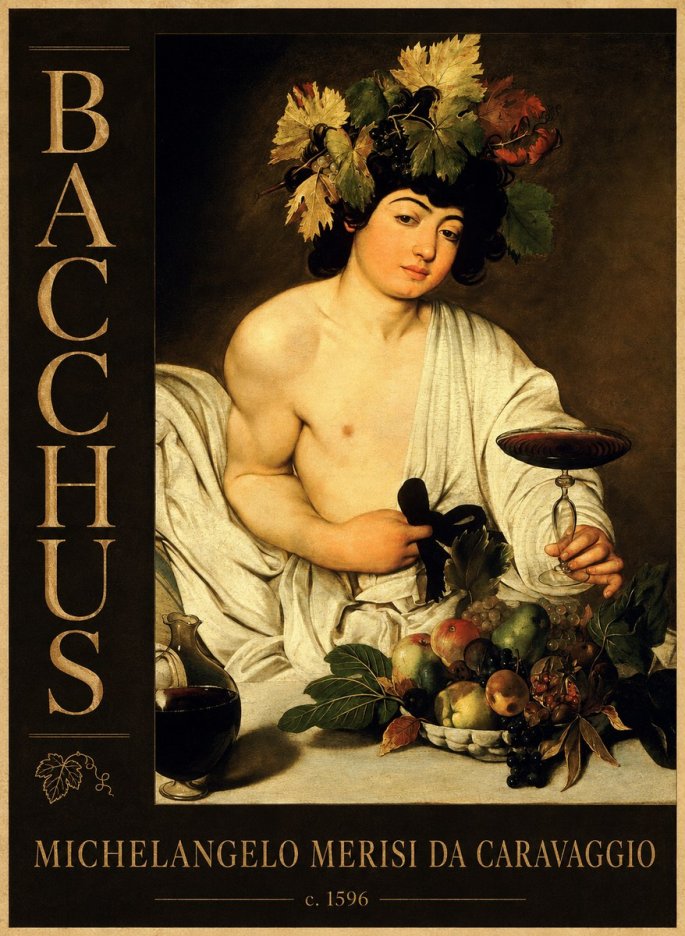 Michelangelo Merisi da Caravaggio Bacchus III No4 - Póster