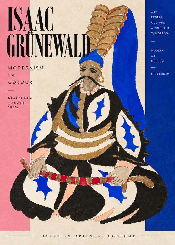 Isaac Grünewald Figure in Oriental Costume No3 - Póster