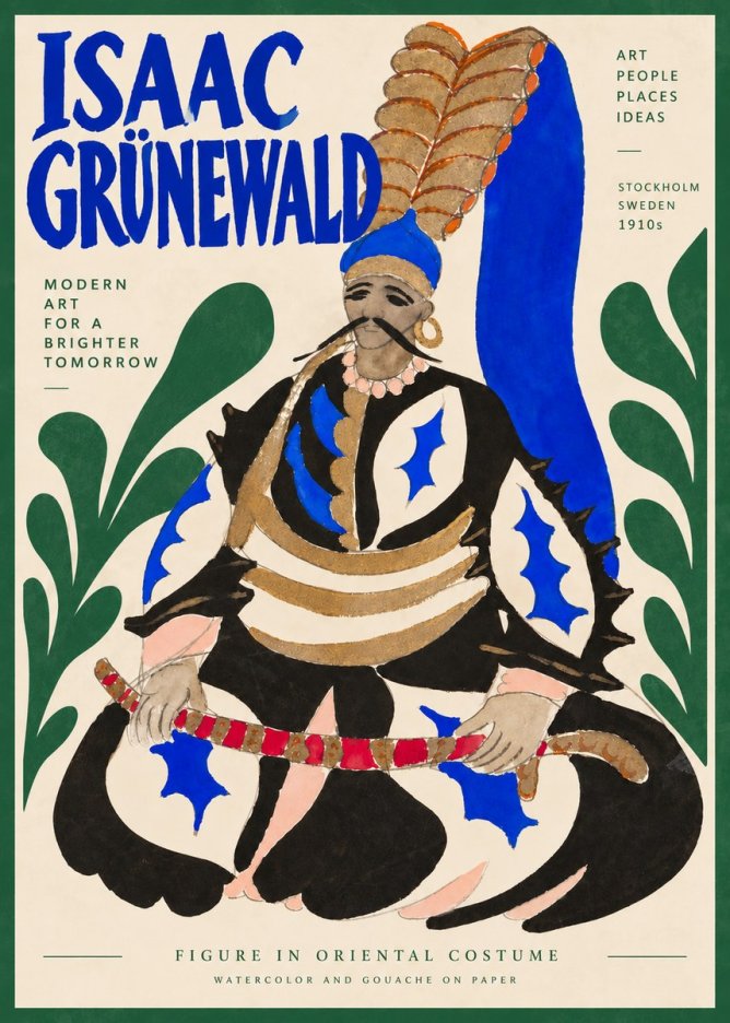 Isaac Grünewald Figure in Oriental Costume No4 - Póster