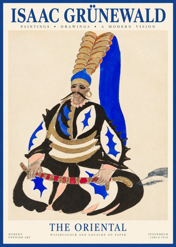 Isaac Grünewald Figure in Oriental Costume No6 - Póster