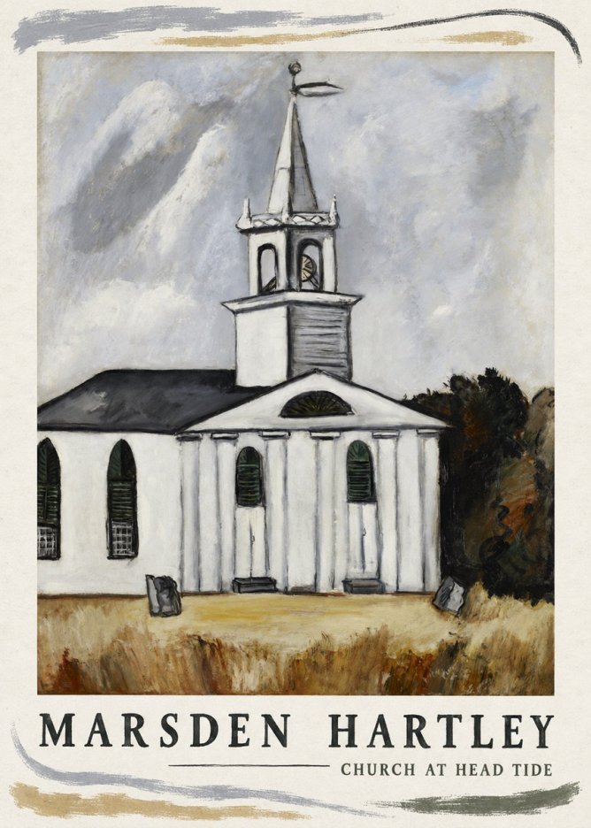 Marsden Hartley Church at Head Tide No4 - Póster