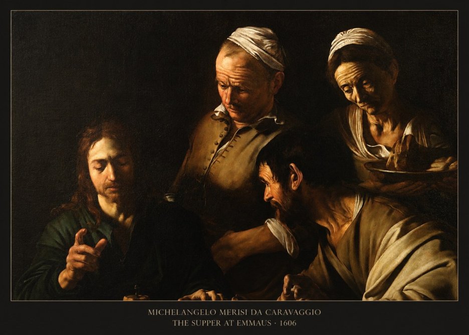 Michelangelo Merisi da Caravaggio The Supper at Emmaus I No6 - Póster