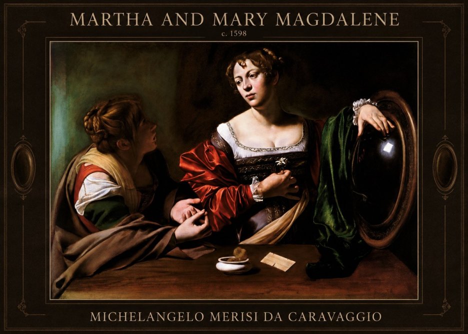 Michelangelo Merisi da Caravaggio Martha and Mary Magdalene No1 - Póster