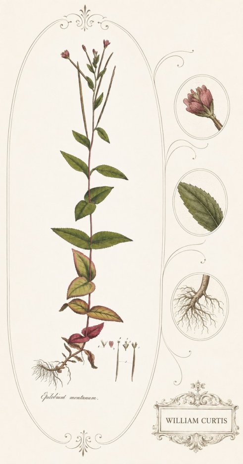 William Curtis Epilobium Montanum. No4 - Póster