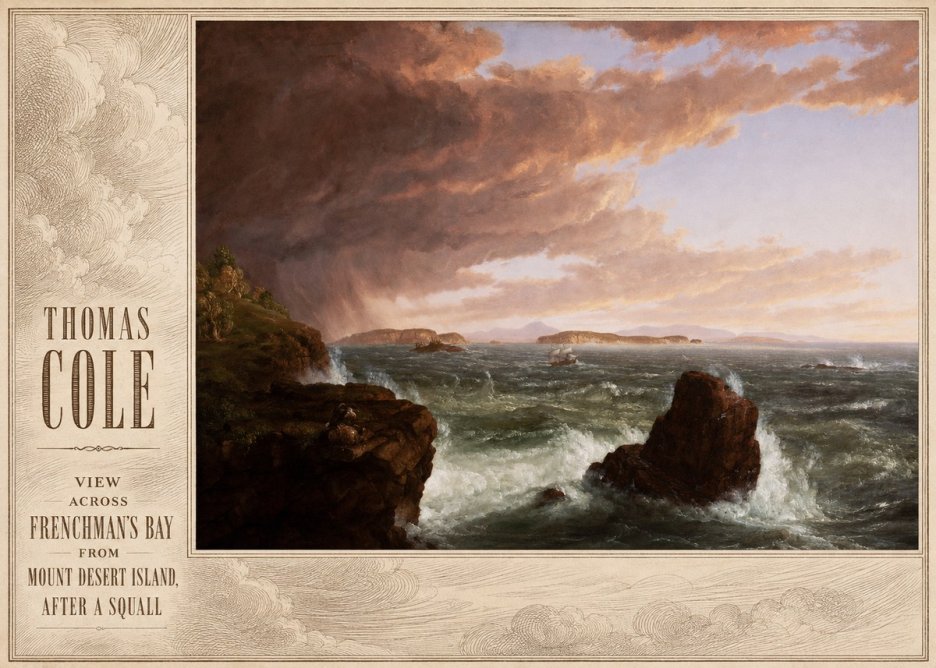 Thomas Cole View Across Frenchman's Bay from Mount Desert Island, After a Squall II No3 - Póster