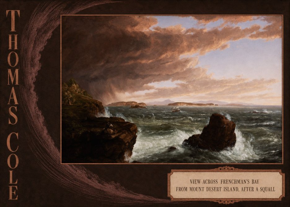Thomas Cole View Across Frenchman's Bay from Mount Desert Island, After a Squall II No4 - Póster