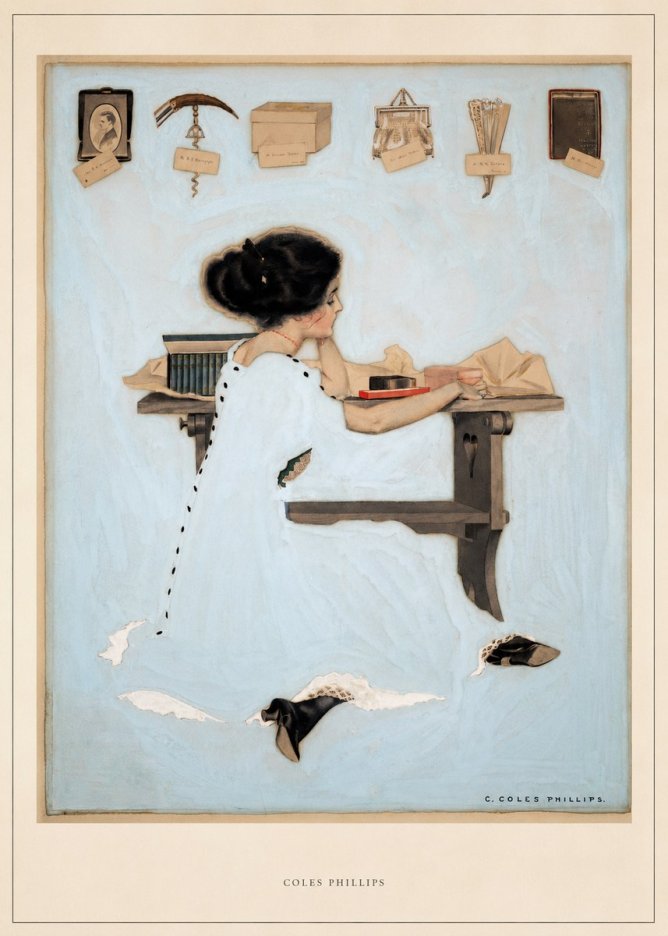 Coles Phillips Thinking of Him No4 - Póster