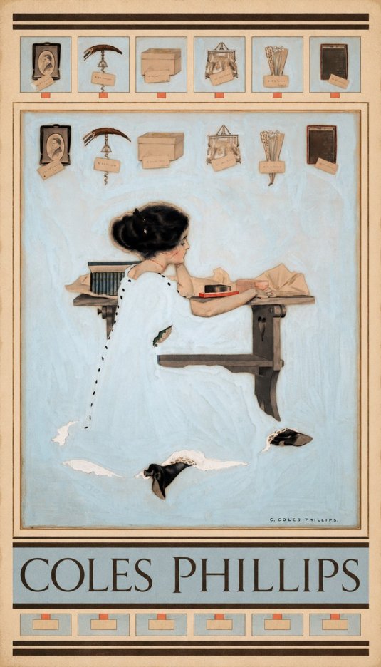 Coles Phillips Thinking of Him No6 - Póster
