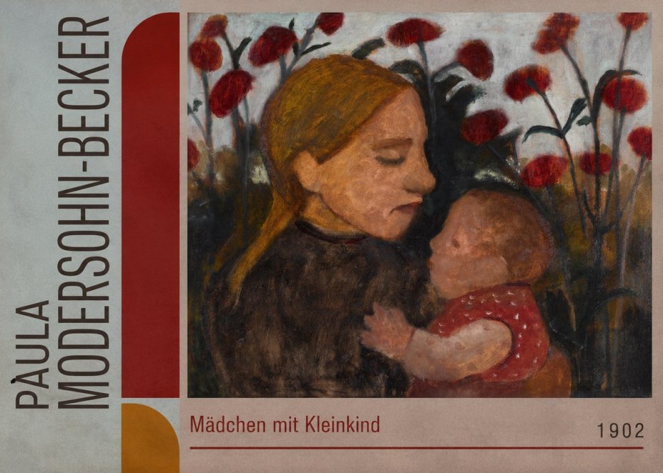 Paula Modersohn-Becker Mädchen Mit Kleinkind II No3 - Póster