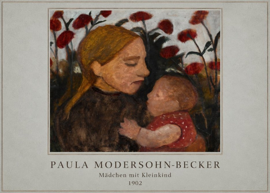 Paula Modersohn-Becker Mädchen Mit Kleinkind II No4 - Póster