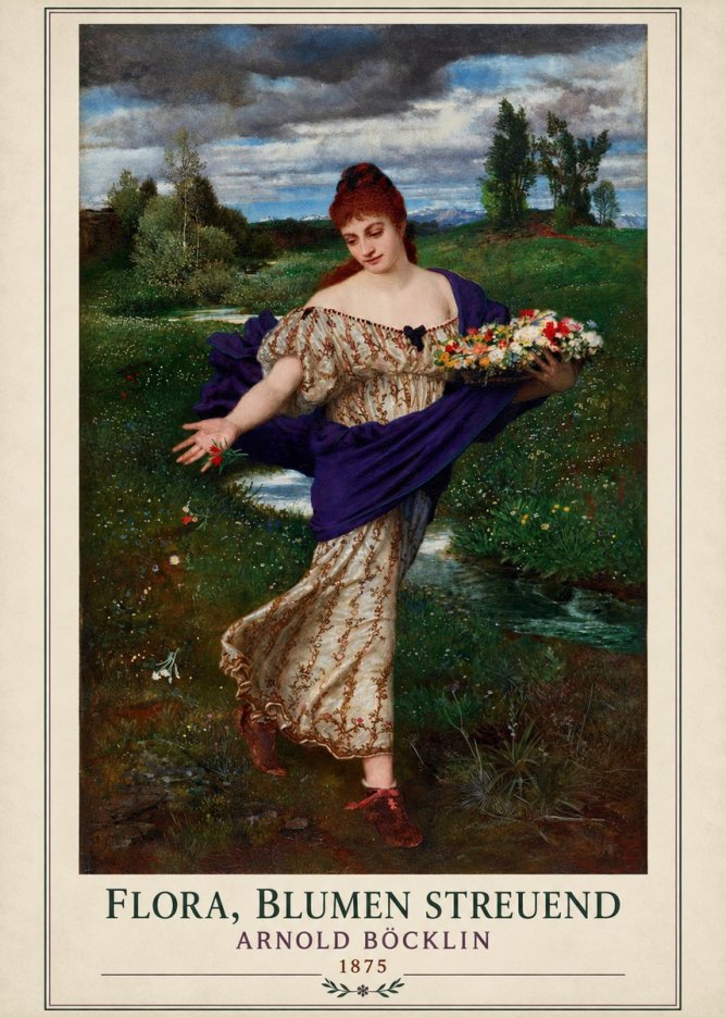 Arnold Böcklin Flora, Blumen Streuend II No1 - Póster