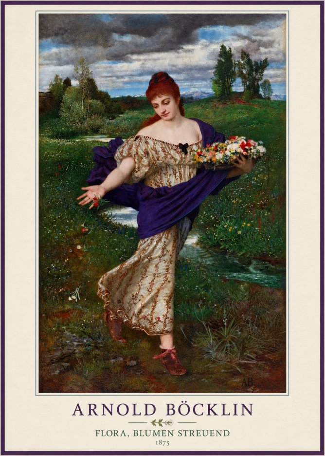 Arnold Böcklin Flora, Blumen Streuend II No4 - Póster