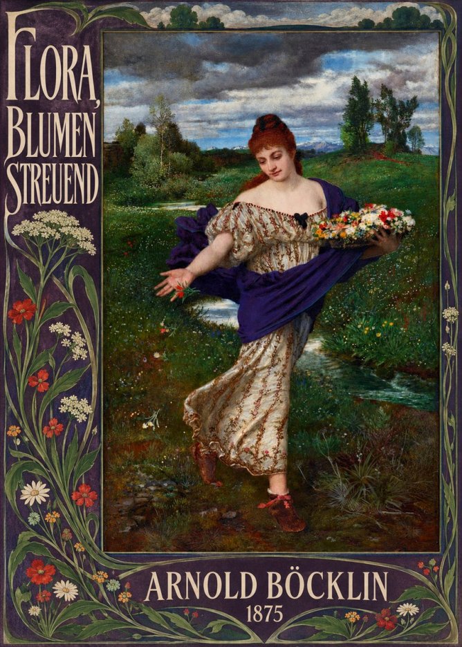 Arnold Böcklin Flora, Blumen Streuend II No5 - Póster