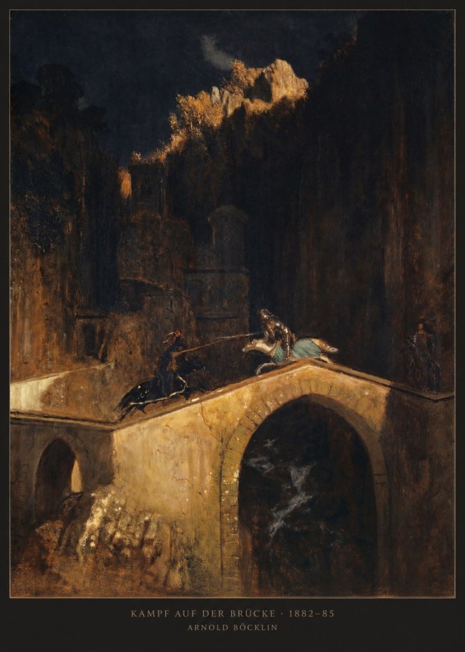 Arnold Böcklin Kampf Auf Der Brücke No2 - Póster