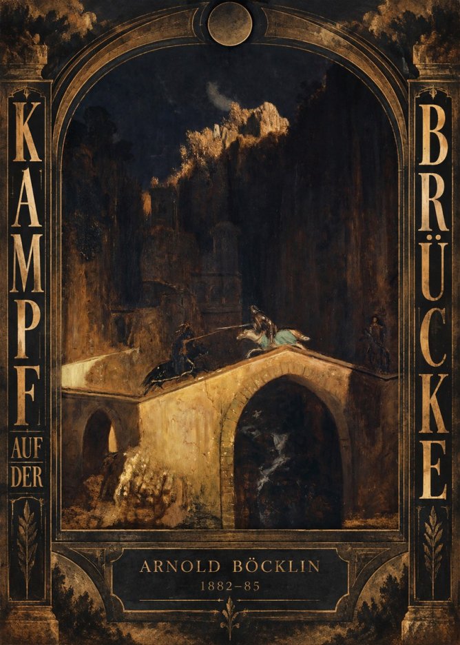 Arnold Böcklin Kampf Auf Der Brücke No6 - Póster