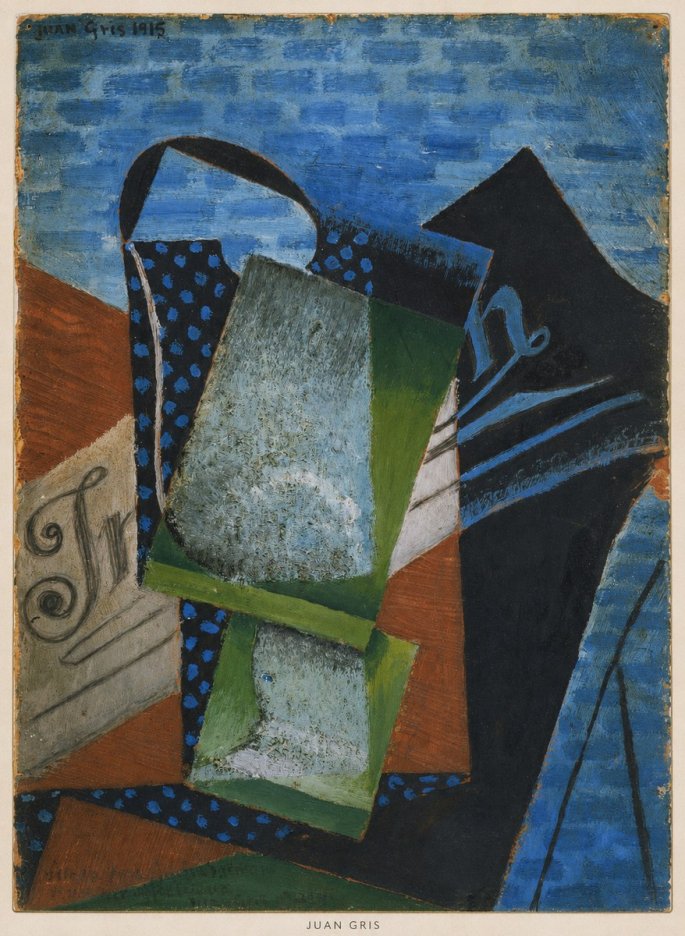Juan Gris Still Life with Fruit Bowl and Bottle No5 - Póster