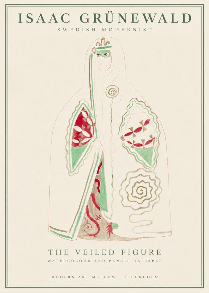 Isaac Grünewald The Veiled Figure No1 - Póster
