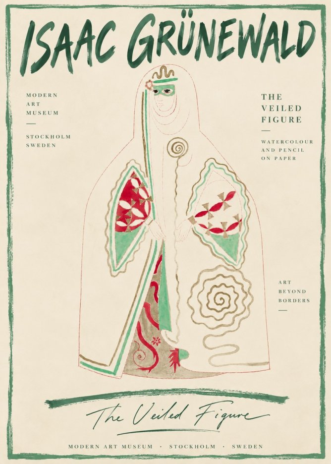 Isaac Grünewald The Veiled Figure No6 - Póster
