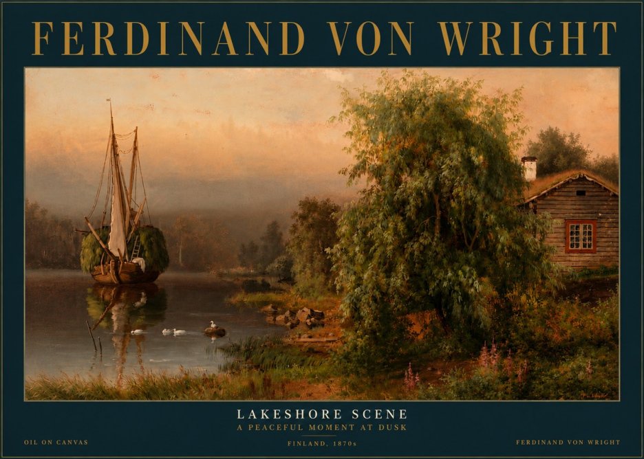 Ferdinand von Wright Lakeshore Scene No3 - Póster