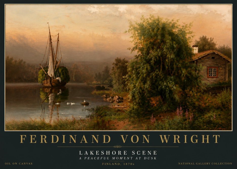 Ferdinand von Wright Lakeshore Scene No6 - Póster