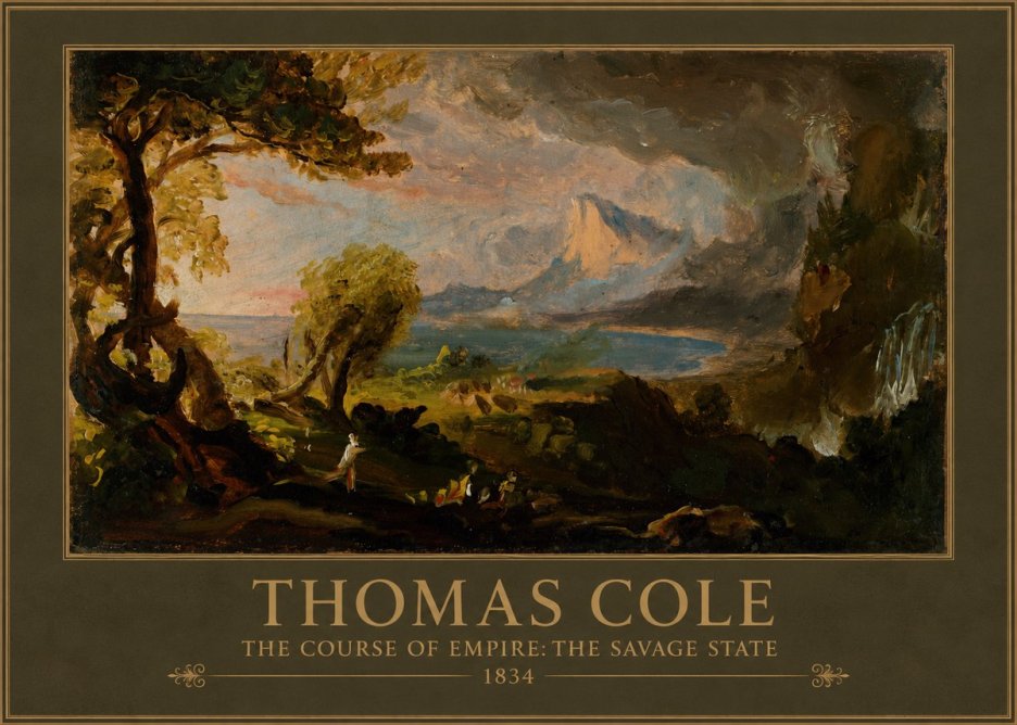 Thomas Cole The Course of Empire: the Savage State II No1 - Póster