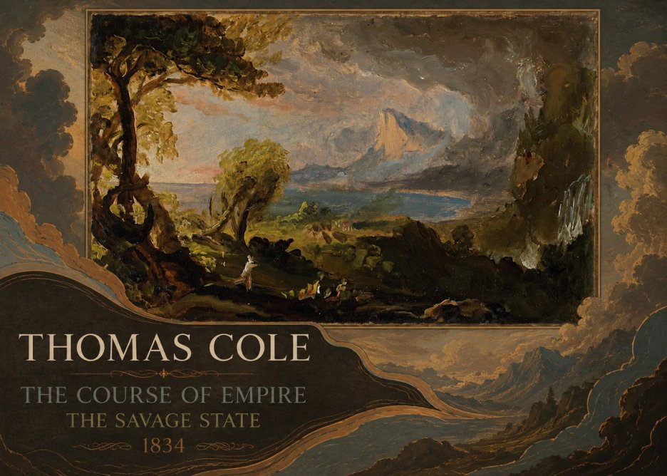 Thomas Cole The Course of Empire: the Savage State II No2 - Póster
