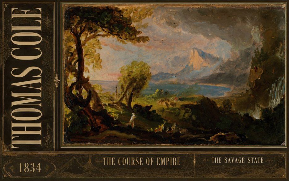 Thomas Cole The Course of Empire: the Savage State II No3 - Póster