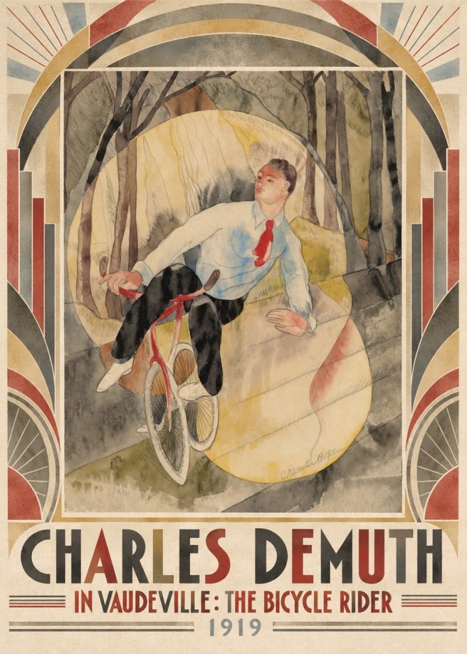Charles Demuth In Vaudeville: the Bicycle Rider No5 - Póster